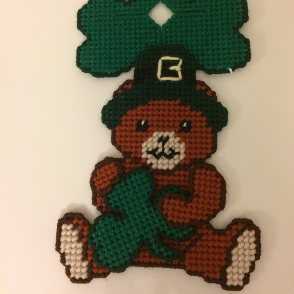 New Door Handle Hanger Handmade Home Decor Clover Teddy Bear St. Patrick’s Day